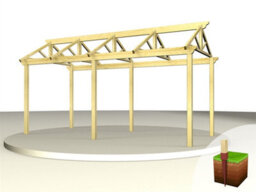 Edecks Parliament Wooden Garden Pergola Walkway (W 2700mm X D 4200mm) With Steel Spikes (2.1M) - thumbnail 3