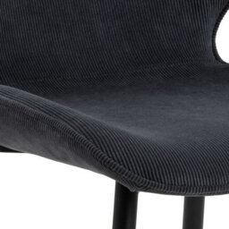 Wyld Haus Set Of 4 Larkwood Anthracite Corduroy Dining Chairs With Matt Black Legs - thumbnail 7