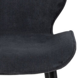 Wyld Haus Set Of 4 Larkwood Anthracite Corduroy Dining Chairs With Matt Black Legs - thumbnail 6