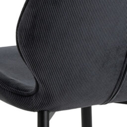 Wyld Haus Set Of 4 Larkwood Anthracite Corduroy Dining Chairs With Matt Black Legs - thumbnail 8