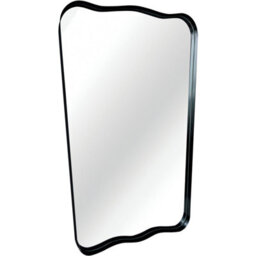 Deenz Elegant Organic Shape Deep Style Black Bold Aluminium Frame Wall Hanging Mirror Vertical Display Clear Glass Border 85X60 Cm - thumbnail 4