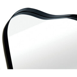 Deenz Elegant Organic Shape Deep Style Black Bold Aluminium Frame Wall Hanging Mirror Vertical Display Clear Glass Border 85X60 Cm - thumbnail 6