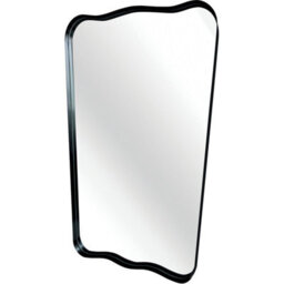 Deenz Elegant Organic Shape Deep Style Black Bold Aluminium Frame Wall Hanging Mirror Vertical Display Clear Glass Border 85X60 Cm - thumbnail 5
