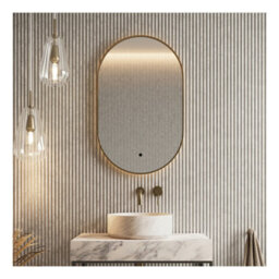 FNX Bathrooms Tablet Mirror Brushed Brass 500X800 Wall Mounted Led Bathroom Mirror - thumbnail 2