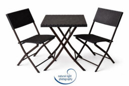 Aspect Furniture Ivy Folding Garden Balcony 3 Pieces Rattan Bistro Set ,brown - thumbnail 8