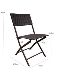 Aspect Furniture Ivy Folding Garden Balcony 3 Pieces Rattan Bistro Set ,brown - thumbnail 6