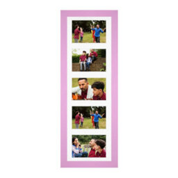 AK Frames 26X8 Pastel Pink Sleek Multi Photo Frame With White Mount - Holds 5 Apertures (5X) 6X4 Photos - thumbnail 1