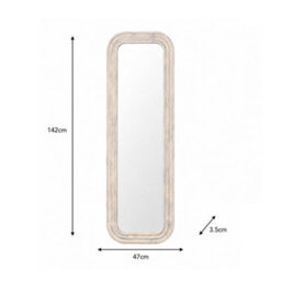 Melody Maison Light Wooden Arched Tall Wall & Leaner Mirror - 142Cm X 47Cm - thumbnail 6