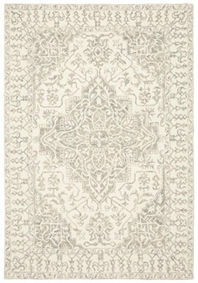 Grey Handmade Luxurious Traditional Rug For Living Room And Bedroom-160Cm X 230Cm - image 1