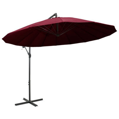 Berkfield Durable Hanging Parasol Burgundy 3 M Aluminium Pole - image 1