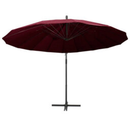 Berkfield Durable Hanging Parasol Burgundy 3 M Aluminium Pole - thumbnail 3