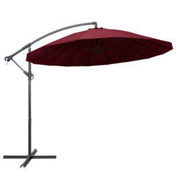 Berkfield Durable Hanging Parasol Burgundy 3 M Aluminium Pole - thumbnail 2