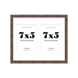 12X10 Inch 2 Opening Photo Collage Frame, Display Two 7X5 Inch Photos, Multi Aperture Family Picture Frame, Walnut - thumbnail 2