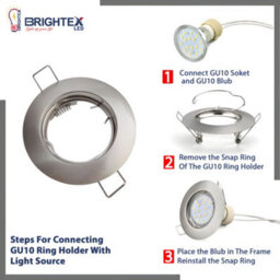 Brightex LED Brightex, Pack Of 10 Shinny Chrome Downlight Gu10 Holder Spotlights Ring Ceiling Recessed Round Fitting - thumbnail 6