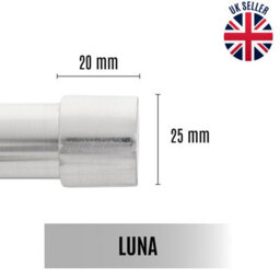 Toolty Curtain Rod Pole Finials Luna - 19 mm Inox - Durable Metal Construction - Pair - thumbnail 2