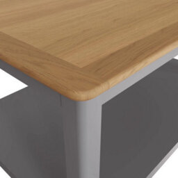Grey Coffee Table Oak Veneer Top With Storage Shelf Living Room Unit - thumbnail 5
