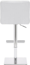 Lamboro Luscious Deluxe Real Leather Breakfast Bar Stool, Chrome Footrest, Adjustable Swivel Gas Lift, Home Bar & Kitchen Barstool, White - thumbnail 5