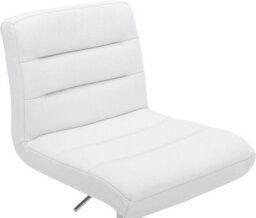 Lamboro Luscious Deluxe Real Leather Breakfast Bar Stool, Chrome Footrest, Adjustable Swivel Gas Lift, Home Bar & Kitchen Barstool, White - thumbnail 7