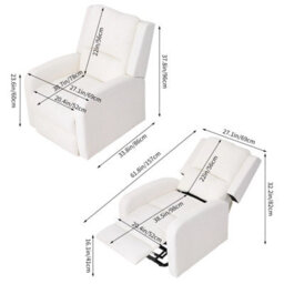 Living And Home Single Sofa Recliner Armchair Reclining Chair With Massage & Heat - thumbnail 6