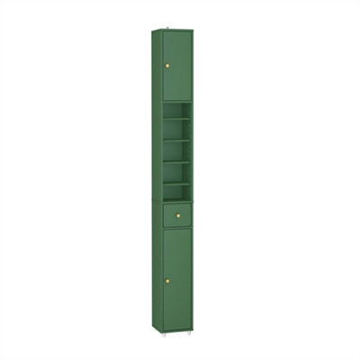 Sobuy Bzr34-Ii-Sy,tall Bathroom Storage Cabinet - Slim Bathroom Unit,compact Bathroom Furniture, Dark Green,w20Xd20Xh180 - image 1
