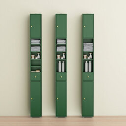 Sobuy Bzr34-Ii-Sy,tall Bathroom Storage Cabinet - Slim Bathroom Unit,compact Bathroom Furniture, Dark Green,w20Xd20Xh180 - thumbnail 6