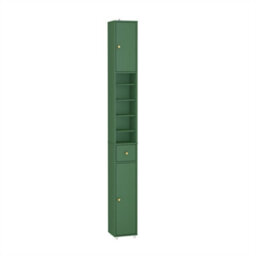 Sobuy Bzr34-Ii-Sy,tall Bathroom Storage Cabinet - Slim Bathroom Unit,compact Bathroom Furniture, Dark Green,w20Xd20Xh180