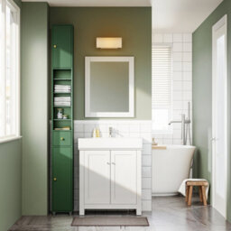 Sobuy Bzr34-Ii-Sy,tall Bathroom Storage Cabinet - Slim Bathroom Unit,compact Bathroom Furniture, Dark Green,w20Xd20Xh180 - thumbnail 4