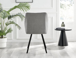 Furniturebox Set Of 2 Dining Chairs - Falun Modern Dining Chairs - Grey Fabric Black Leg Dining Chairs - Kitchen Dining Room Chairs - thumbnail 6