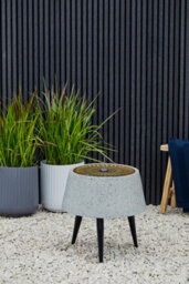 Ivyline Solis Water Feature On Black Legs With Light Display In Terrazzo And Brass - thumbnail 3