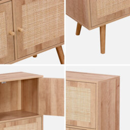 Sweeek - Children's 4-Door Chest Of Drawers With Wood Effect Boheme Kids Natural 80X30X80 Cm - thumbnail 4