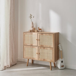 Sweeek - Children's 4-Door Chest Of Drawers With Wood Effect Boheme Kids Natural 80X30X80 Cm - thumbnail 7