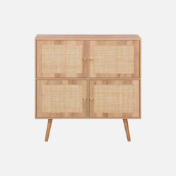 Sweeek - Children's 4-Door Chest Of Drawers With Wood Effect Boheme Kids Natural 80X30X80 Cm - thumbnail 2