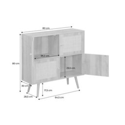 Sweeek - Children's 4-Door Chest Of Drawers With Wood Effect Boheme Kids Natural 80X30X80 Cm - thumbnail 9