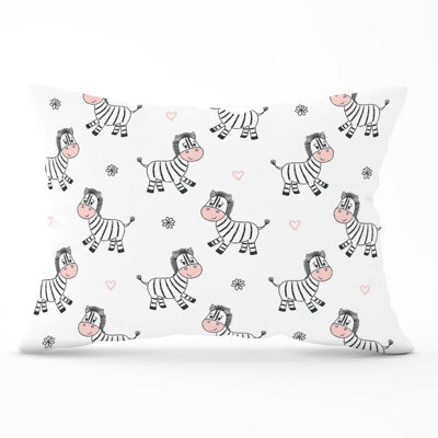 Warren Reed Designer Cute Hand Drawn Zebra Cushions 33Cm X 48Cm