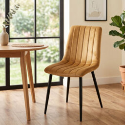 Oira Homes Brown Velvet Dining Chairs Set Of 6 Modern 6 Brown Kursi Chair Set Dining Room Furniture - thumbnail 3