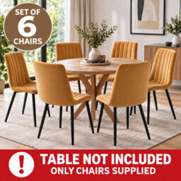 Oira Homes Brown Velvet Dining Chairs Set Of 6 Modern 6 Brown Kursi Chair Set Dining Room Furniture - thumbnail 7