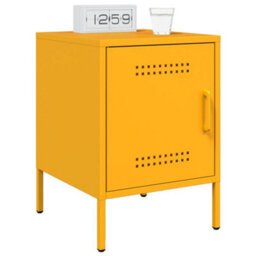 Berkfield Bedside Cabinets 2 Pcs Mustard Yellow 36X39X50.5 Cm Steel - thumbnail 3