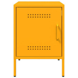 Berkfield Bedside Cabinets 2 Pcs Mustard Yellow 36X39X50.5 Cm Steel - thumbnail 6