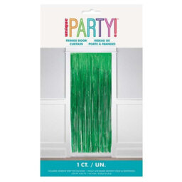 Unique Party Foil Fringe Door Curtain Green (One Size) - thumbnail 2