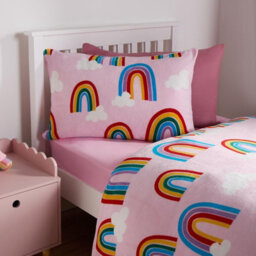 OHS Rainbow Duvet Cover Set Warm Teddy Fleece Bedding Supersoft Quilt Thermal Warm - thumbnail 3