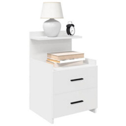 Berkfield Durable Bedside Cabinets 2 Pcs With 2 Drawers White 40X36.5X62 Cm - thumbnail 2