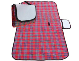 Waterproof Picnic Blanket Carry Bag Red Tartan - thumbnail 7