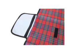 Waterproof Picnic Blanket Carry Bag Red Tartan - thumbnail 2
