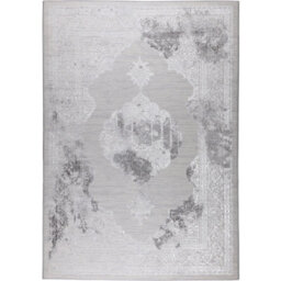 Livabliss Lustro-Vintage Grey Off-White Beige Traditional Boho Living Dining Bedroom Rug 200 X 275 Cm Easy Care, Non Shedding