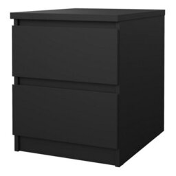 Furniture To Go Naia Bedside 2 Drawers In Matt Black (W) 40.4 X  (H) 49.5 X (D) 50Cm - thumbnail 4