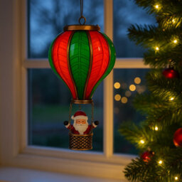 Marco Paul Led Santa In Hot Air Balloon Christmas Decoration - thumbnail 3