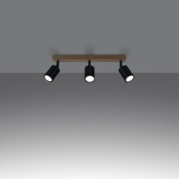 Sollux Lighting Verdo Steel/wood Black 3 Lights Modern Ceiling Light - thumbnail 2