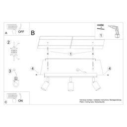 Sollux Lighting Verdo Steel/wood Black 3 Lights Modern Ceiling Light - thumbnail 6