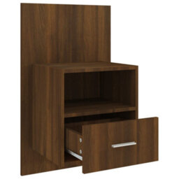 Berkfield Wall-Mounted Bedside Cabinet Brown Oak - thumbnail 6