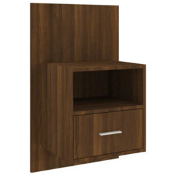 Berkfield Wall-Mounted Bedside Cabinet Brown Oak - thumbnail 2